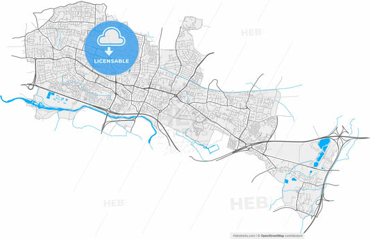 Slough, South East England, England, high resolution vector map - Instant download PDF and JPG