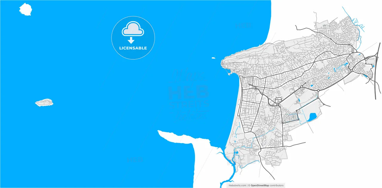 Weston-super-Mare, South West England, England, high resolution vector map - Instant download PDF and JPG
