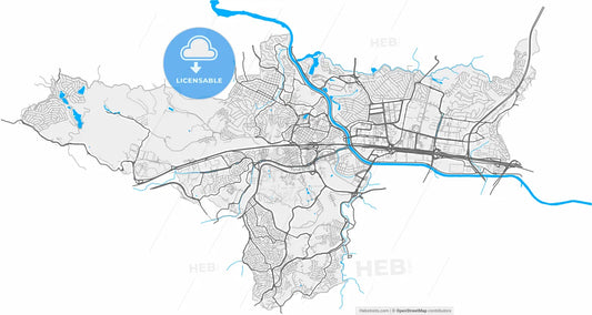 Barueri, Brazil, high resolution vector map - Instant download PDF and JPG