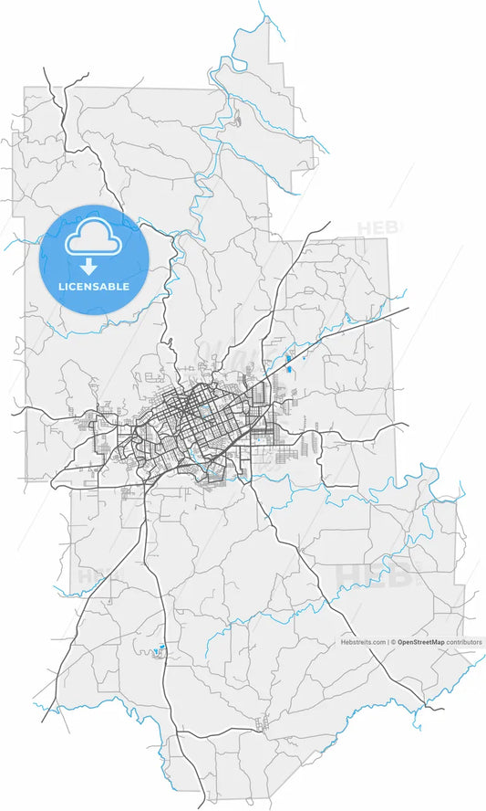 Erechim, Brazil, high resolution vector map - Instant download PDF and JPG