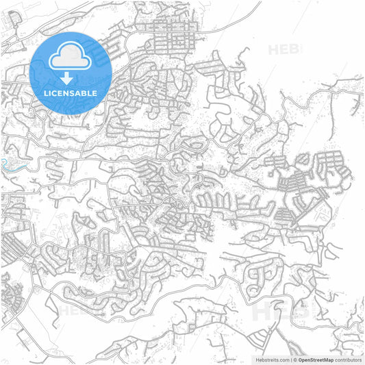 Montego Bay, Saint Catherine, Jamaica, city map with high resolution roads.