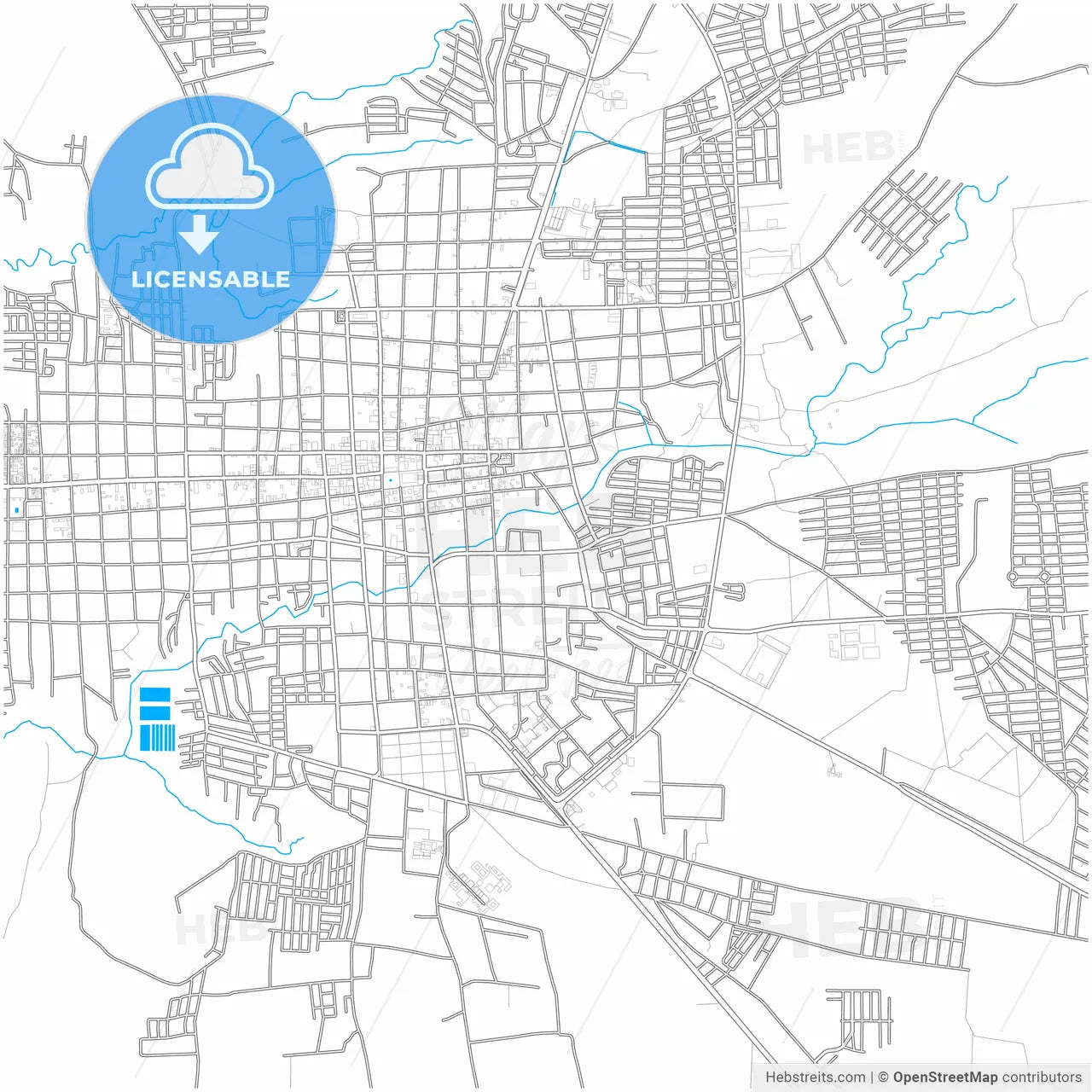 León, León, Nicaragua, city map with high resolution roads.
