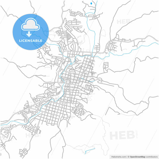 Matagalpa, Matagalpa, Nicaragua, city map with high resolution roads.