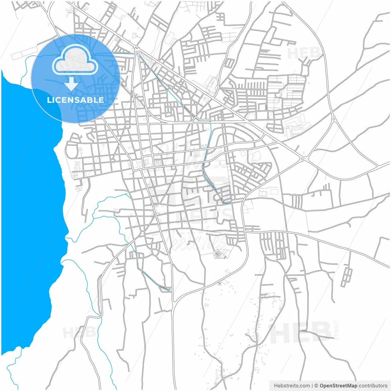 Masaya, Masaya, Nicaragua, city map with high resolution roads.