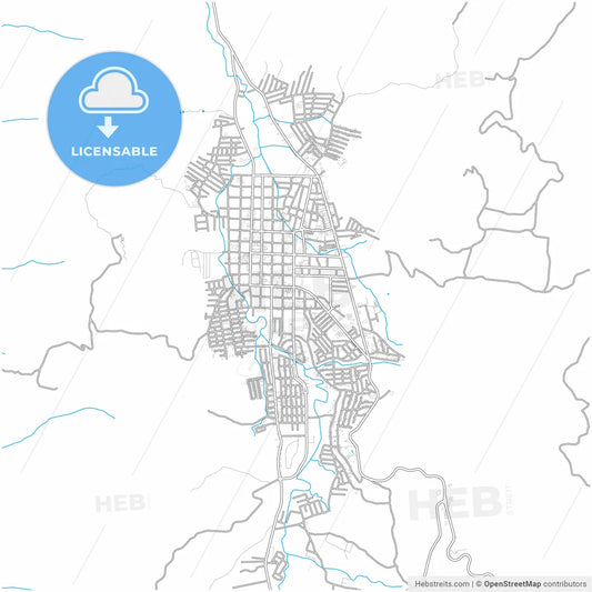 Jinotega, Jinotega, Nicaragua, city map with high resolution roads.