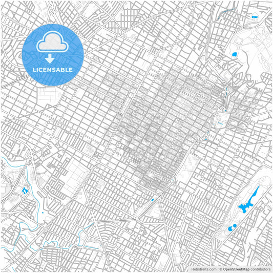 Puebla, Puebla, Mexico, city map with high resolution roads.