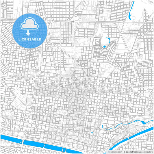 Monterrey, Nuevo León, Mexico, city map with high resolution roads.