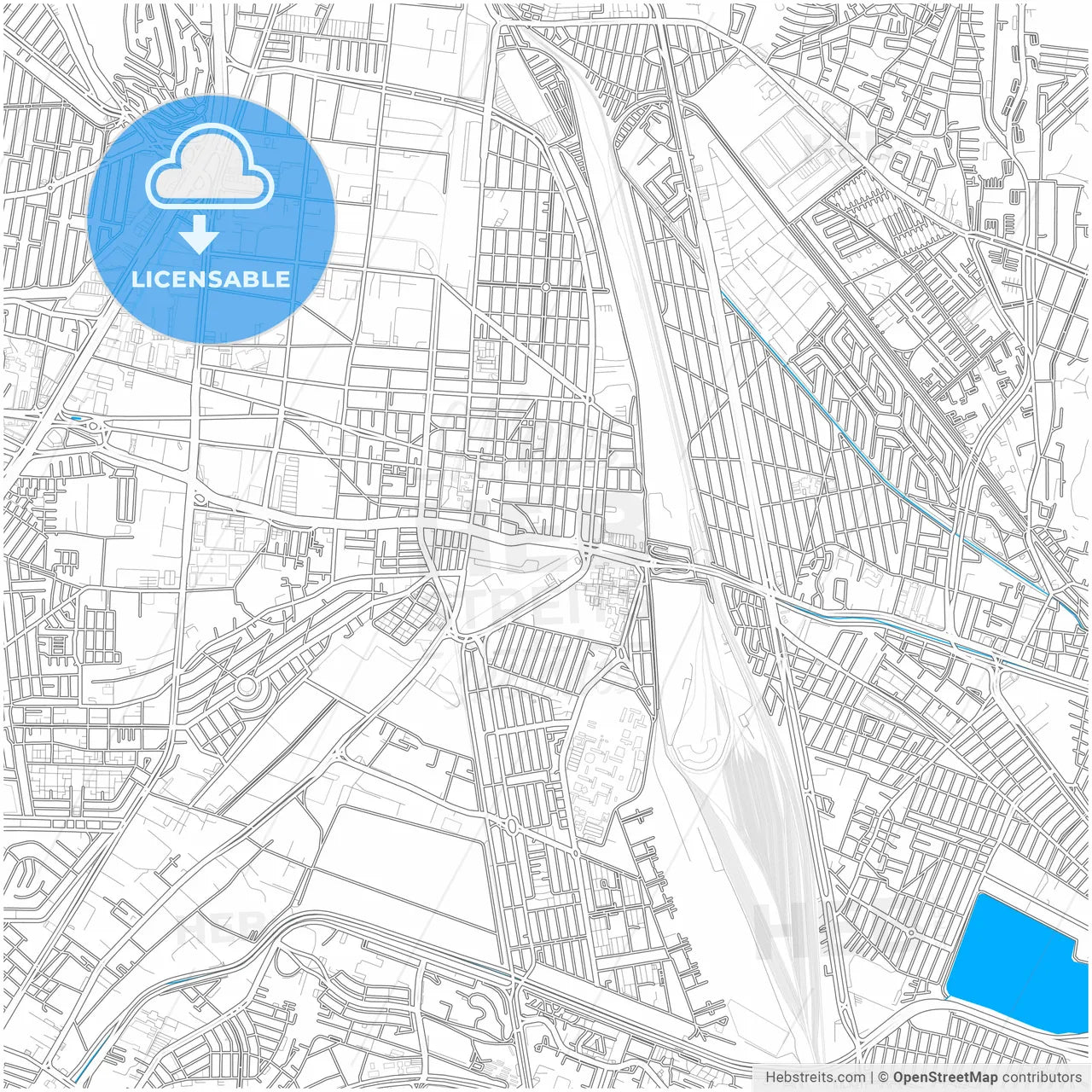 Tlalnepantla, México, Mexico, city map with high resolution roads.
