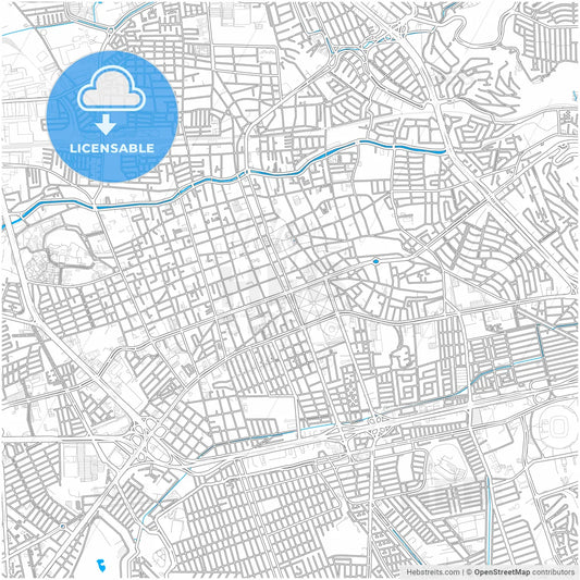 Querétaro, Querétaro, Mexico, city map with high resolution roads.