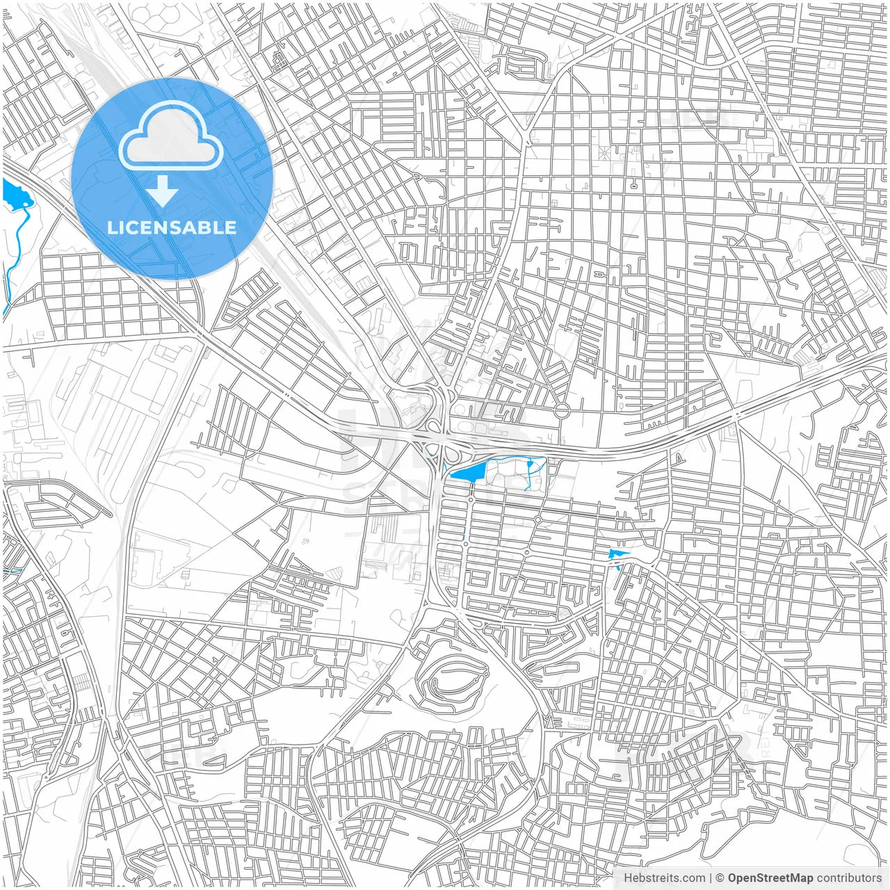 Tlaquepaque, Jalisco, Mexico, city map with high resolution roads.