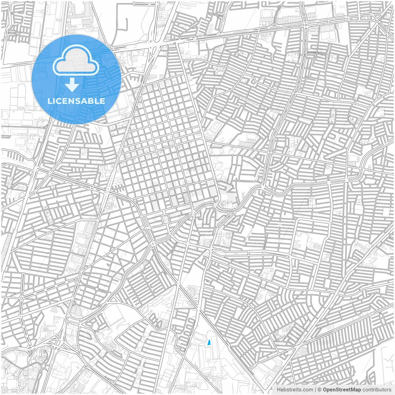 San Nicolás de los Garza, Nuevo León, Mexico, city map with high resolution roads.