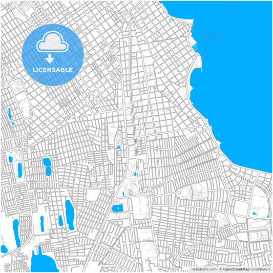 Veracruz, Veracruz, Mexico, city map with high resolution roads.