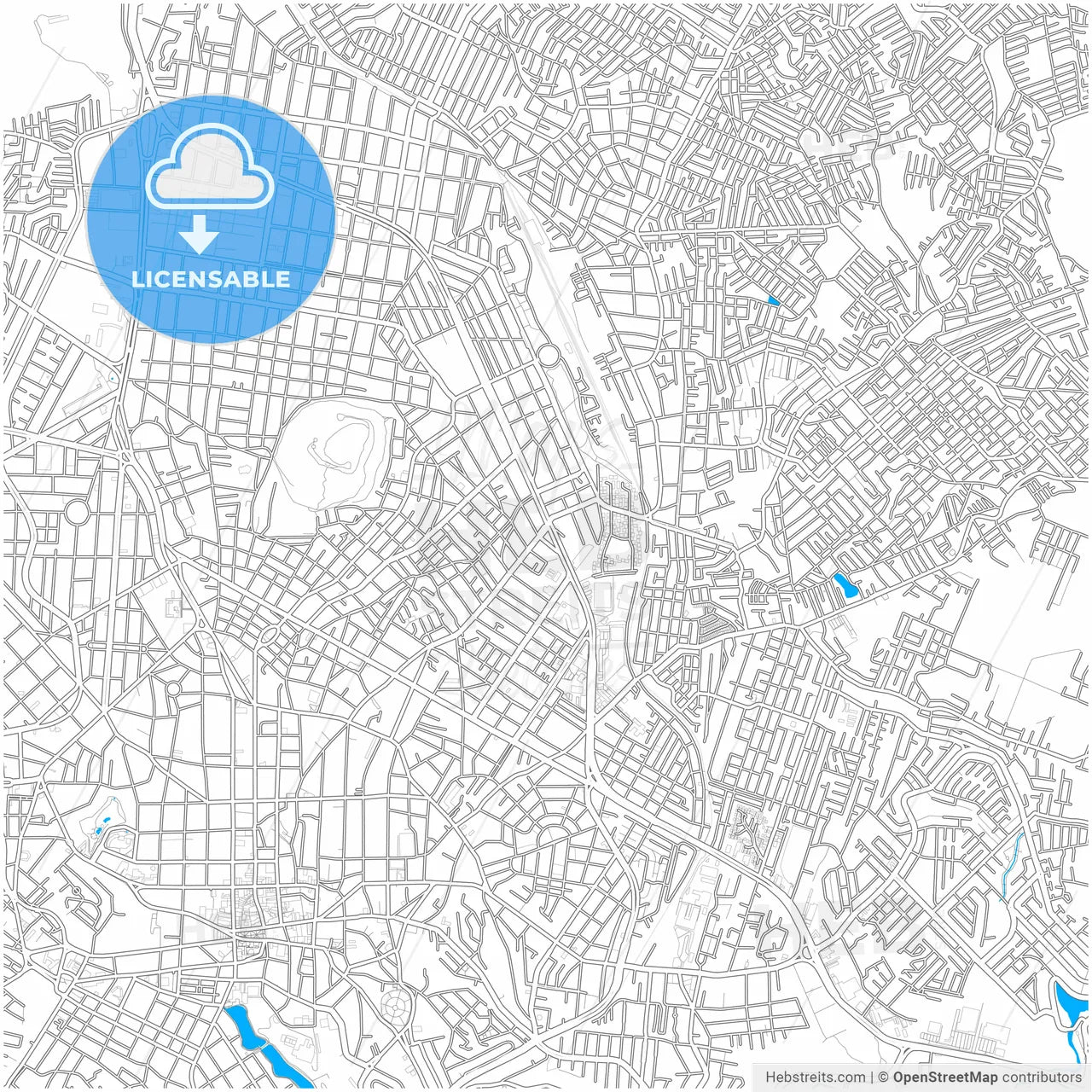 Xalapa, Veracruz, Mexico, city map with high resolution roads.