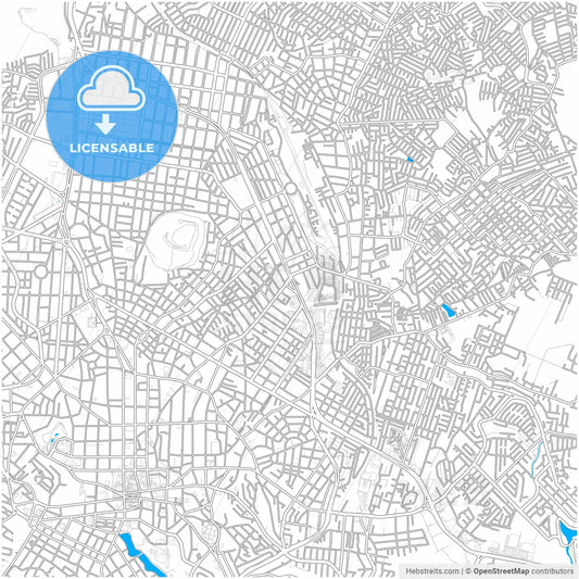 Xalapa, Veracruz, Mexico, city map with high resolution roads.