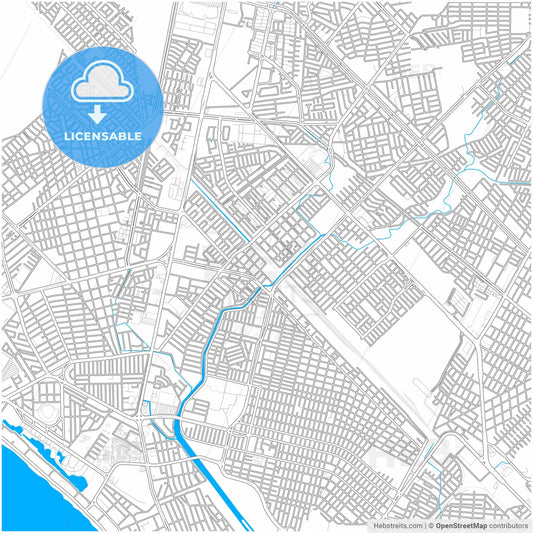 Mazatlán, Sinaloa, Mexico, city map with high resolution roads.