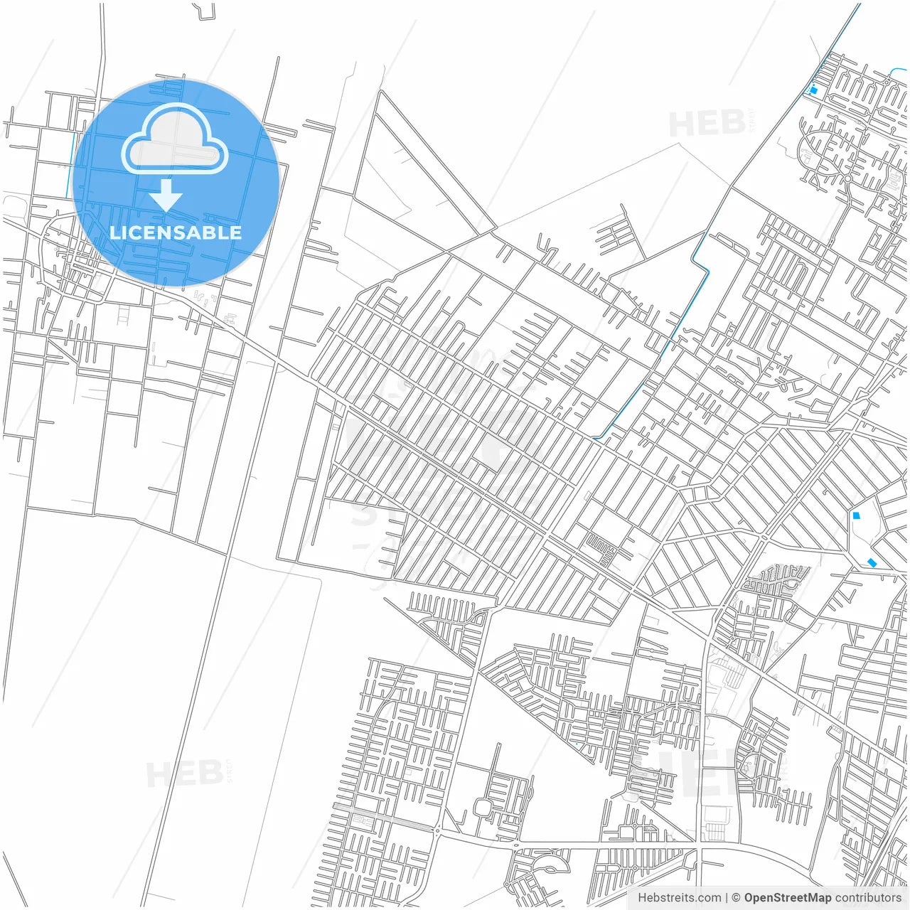 Ojo de Agua, México, Mexico, city map with high resolution roads.