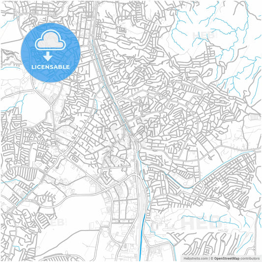 Nogales, Sonora, Mexico, city map with high resolution roads.