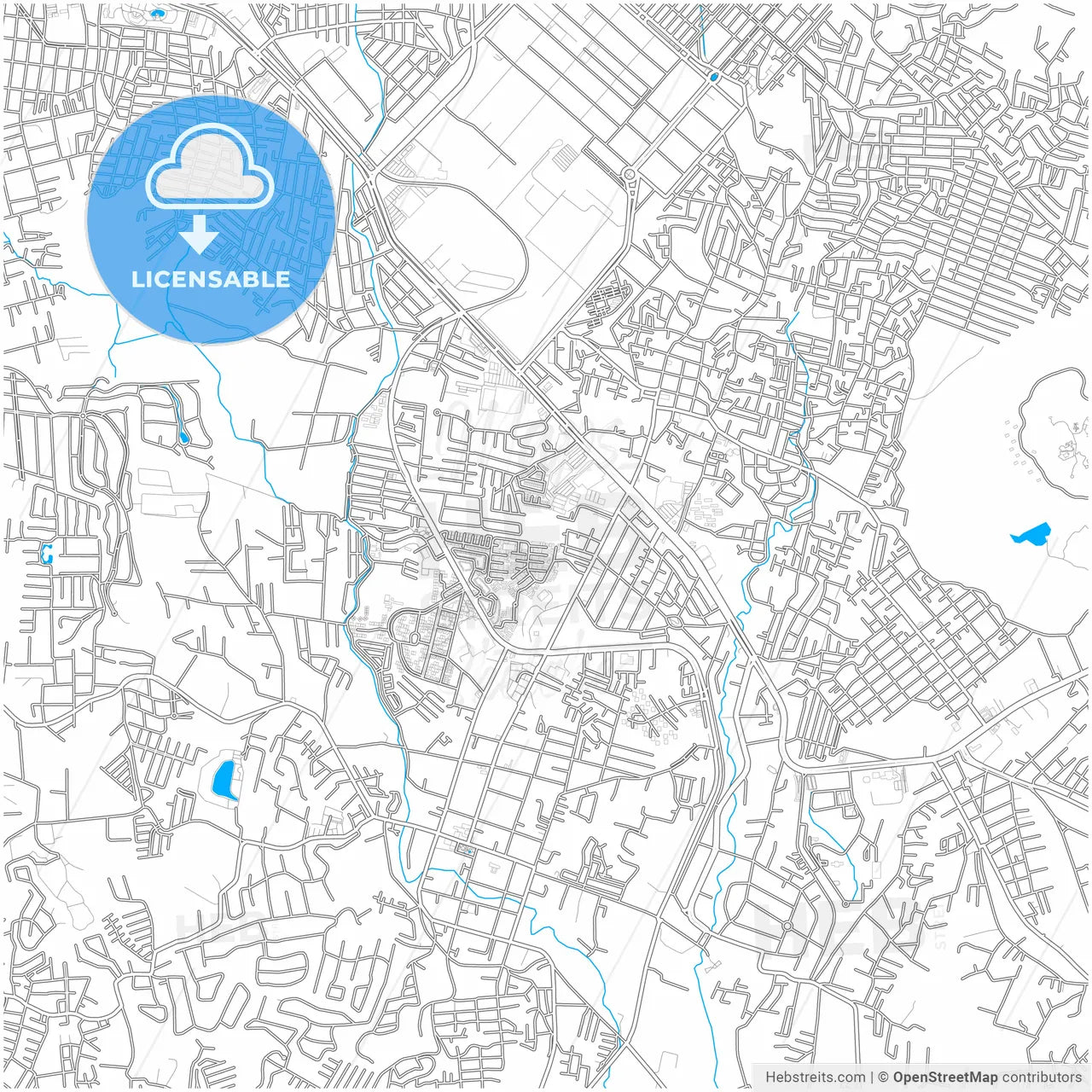 Jiutepec, Morelos, Mexico, city map with high resolution roads.