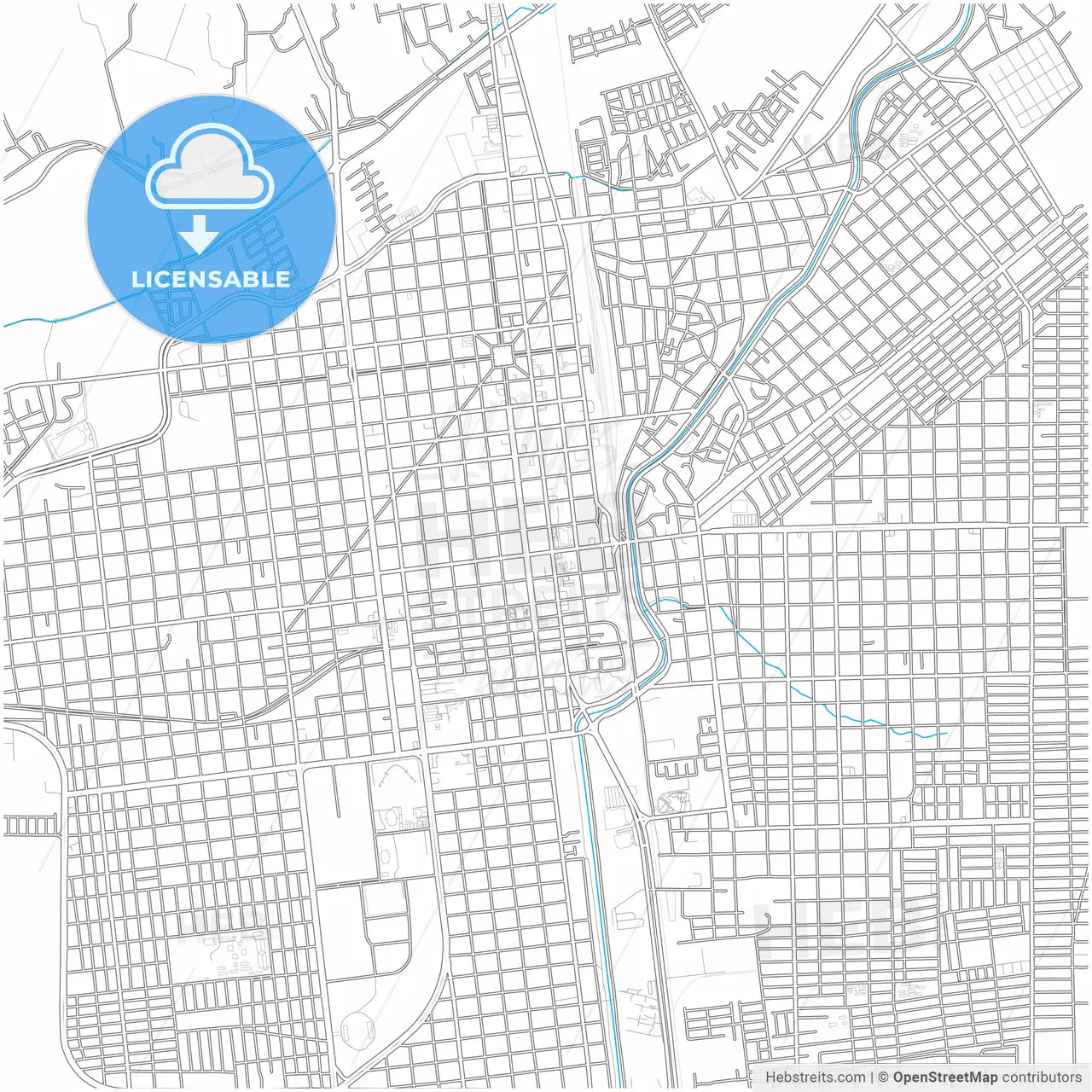 Navojoa, Sonora, Mexico, city map with high resolution roads.