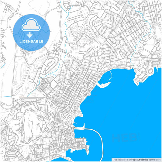 Panamá, Panamá, Panama, city map with high resolution roads.