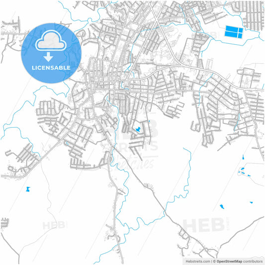 Santiago, Veraguas, Panama, city map with high resolution roads.