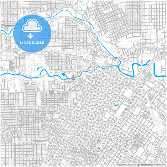 Houston, Texas, United States, city map with high resolution roads.
