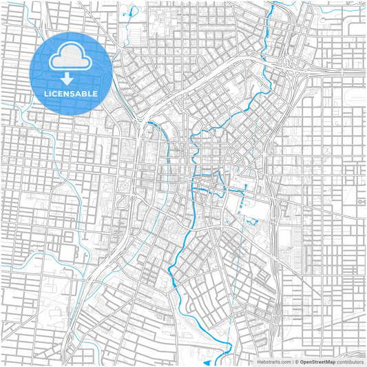 San Antonio, Texas, United States, city map with high resolution roads.