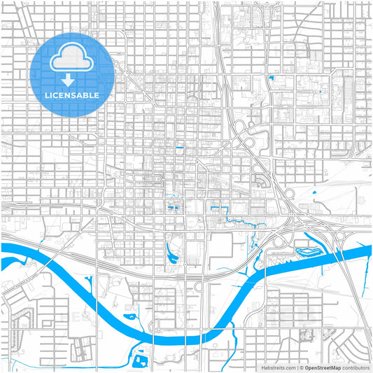 Oklahoma City, Oklahoma, United States, city map with high resolution roads.