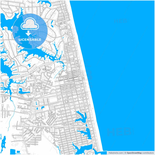 Virginia Beach, Virginia, United States, city map with high resolution roads.