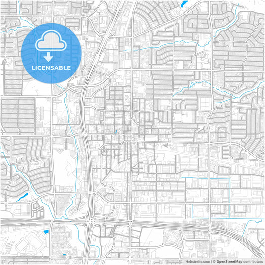 Plano, Texas, United States, city map with high resolution roads.