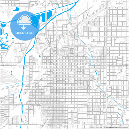 Lincoln, Nebraska, United States, city map with high resolution roads.