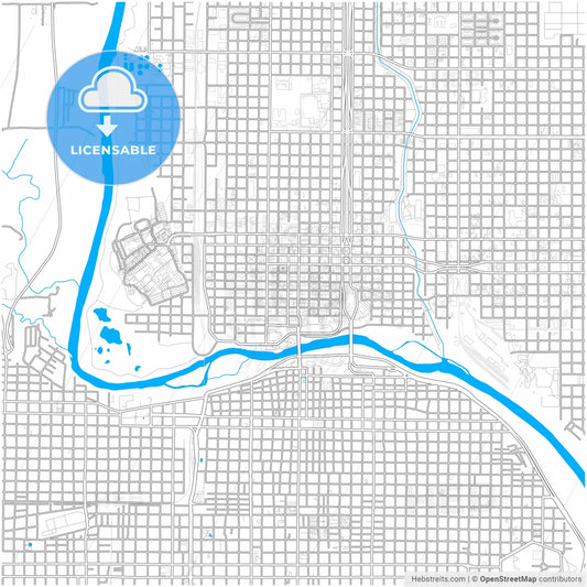 Laredo, Texas, United States, city map with high resolution roads.