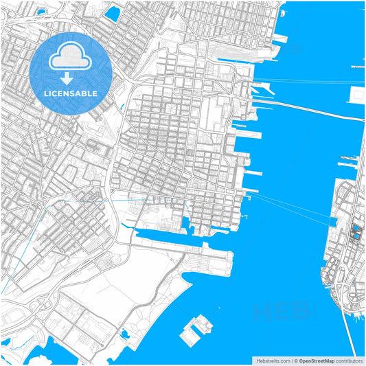 Jersey City, New Jersey, United States, city map with high resolution roads.