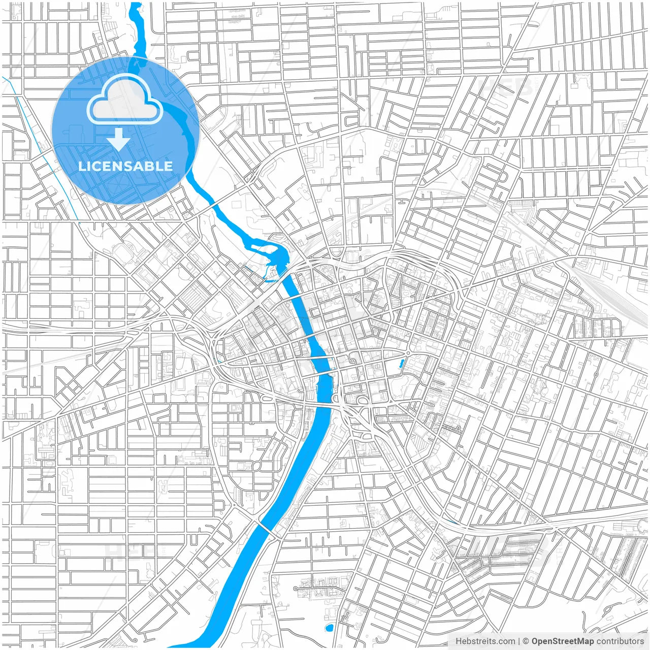 Rochester, New York, United States, city map with high resolution roads.