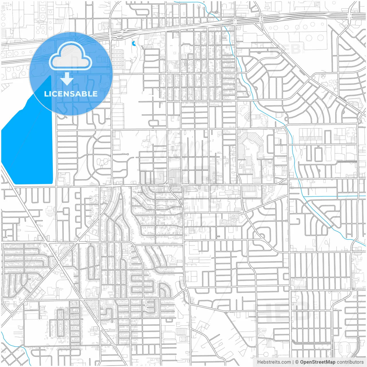 Pasadena, Texas, United States, city map with high resolution roads.