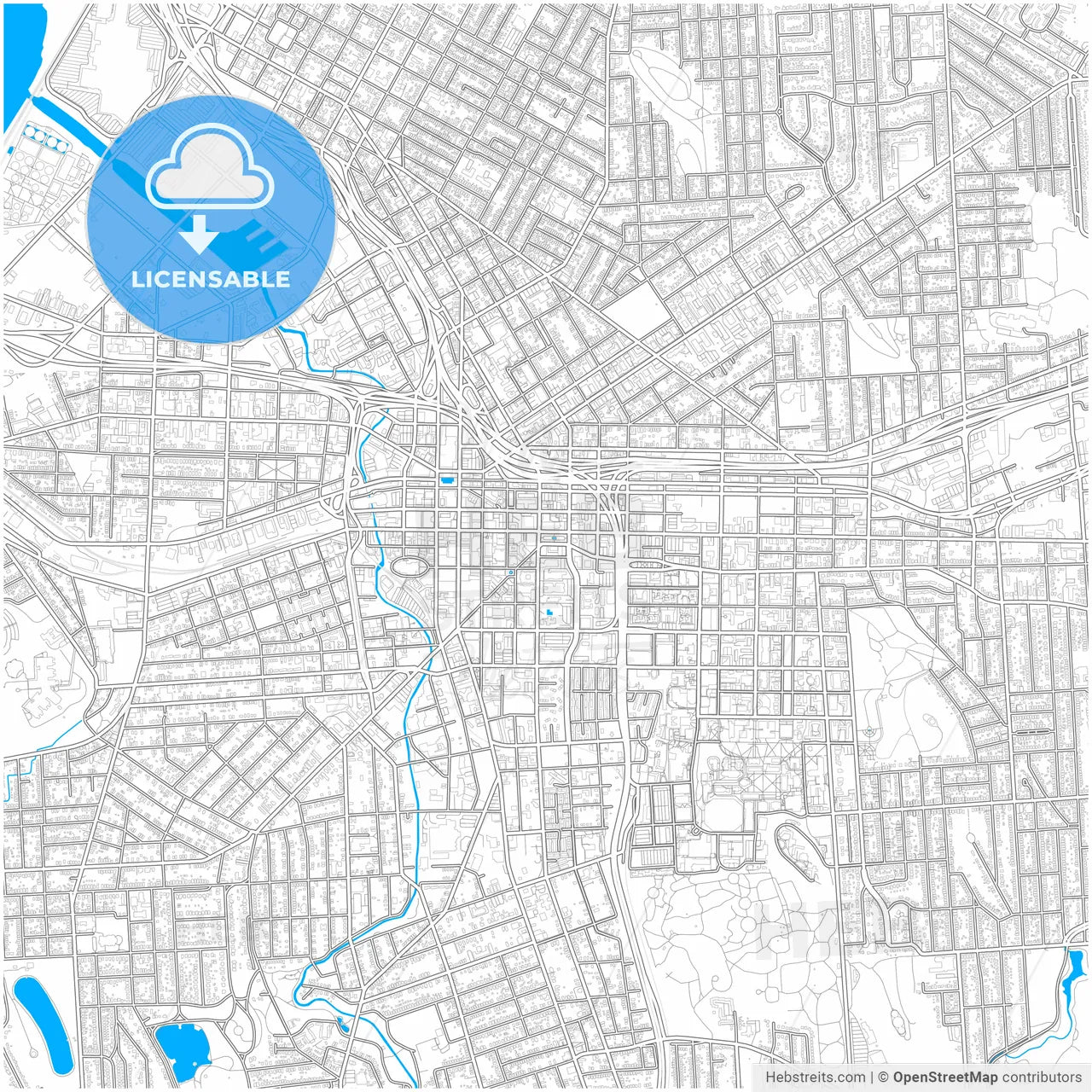Syracuse, New York, United States, city map with high resolution roads.