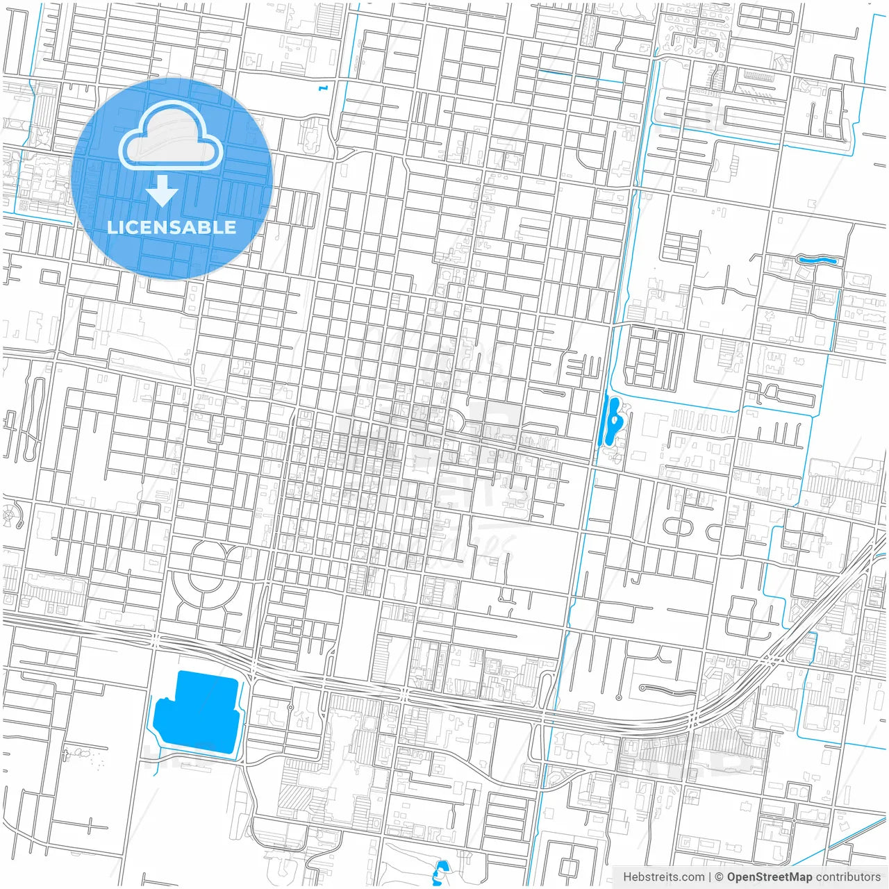 McAllen, Texas, United States, city map with high resolution roads.