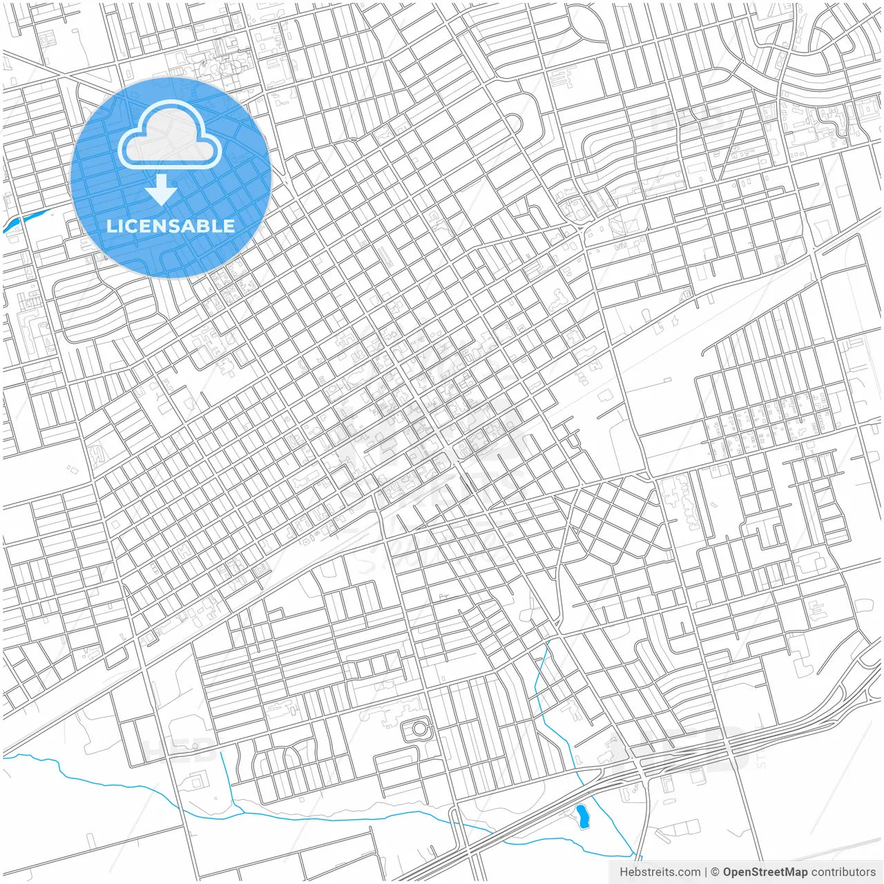 Odessa, Texas, United States, city map with high resolution roads.