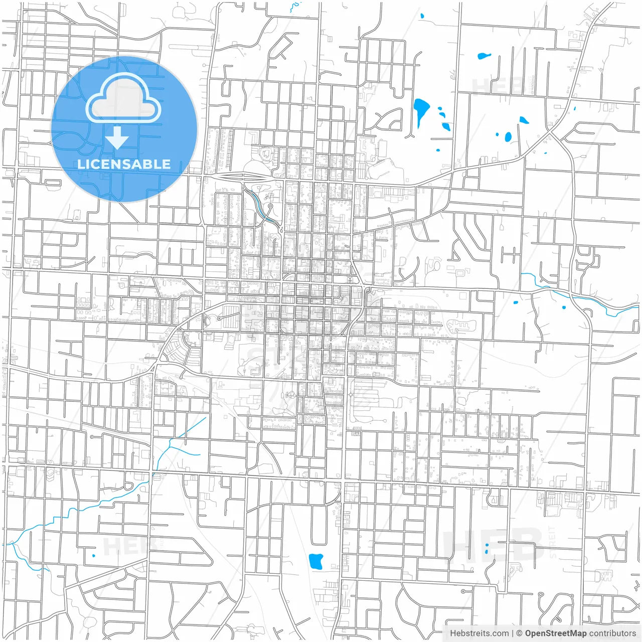 Independence, Missouri, United States, city map with high resolution roads.