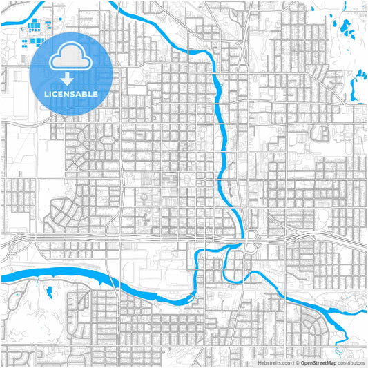 Lansing, Michigan, United States, city map with high resolution roads.