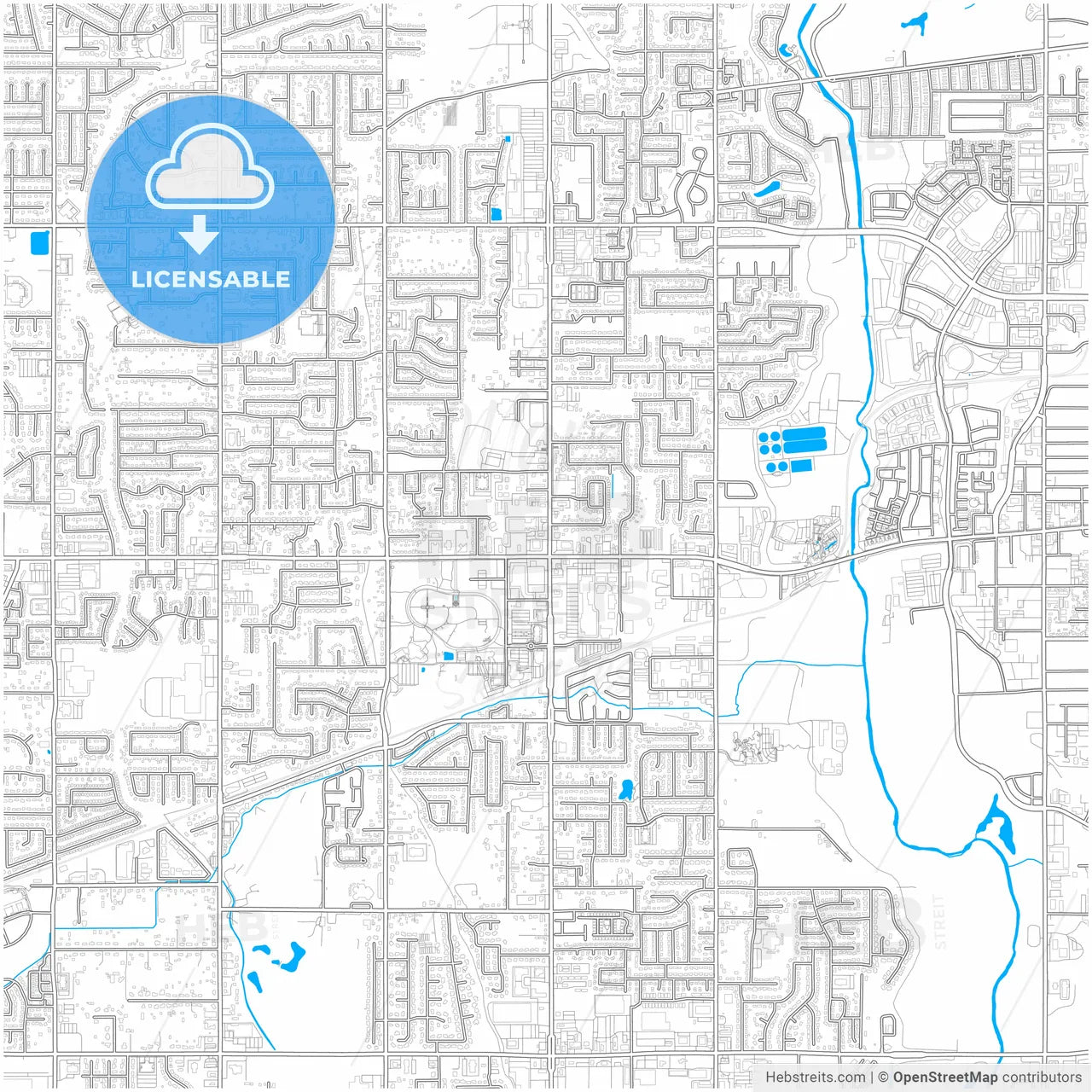 West Jordan, Utah, United States, city map with high resolution roads.