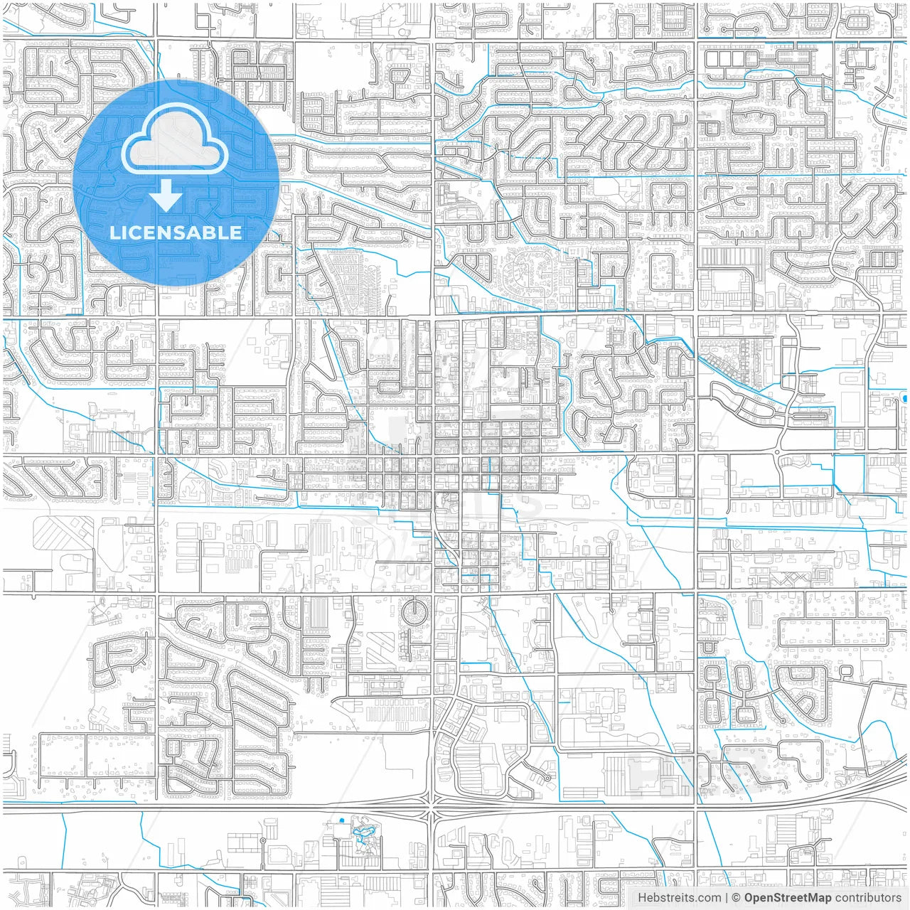 Meridian, Idaho, United States, city map with high resolution roads.