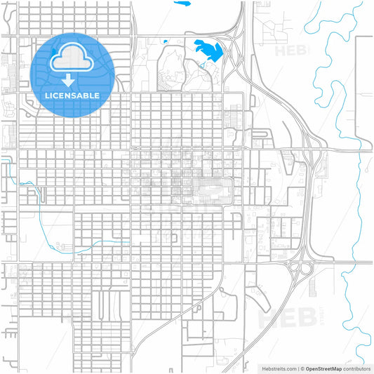 Lawton, Oklahoma, United States, city map with high resolution roads.