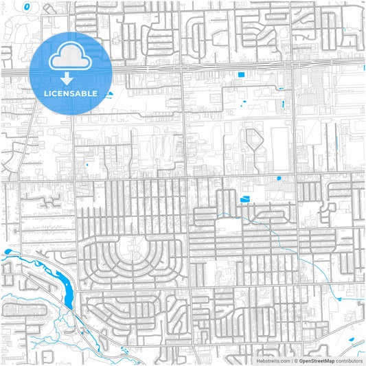 Livonia, Michigan, United States, city map with high resolution roads.