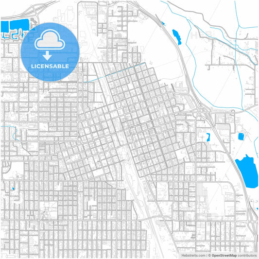 Yakima, Washington, United States, city map with high resolution roads.