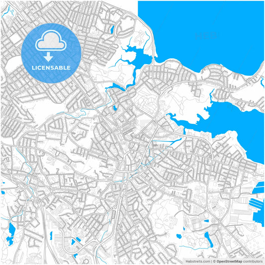 Quincy, Massachusetts, United States, city map with high resolution roads.