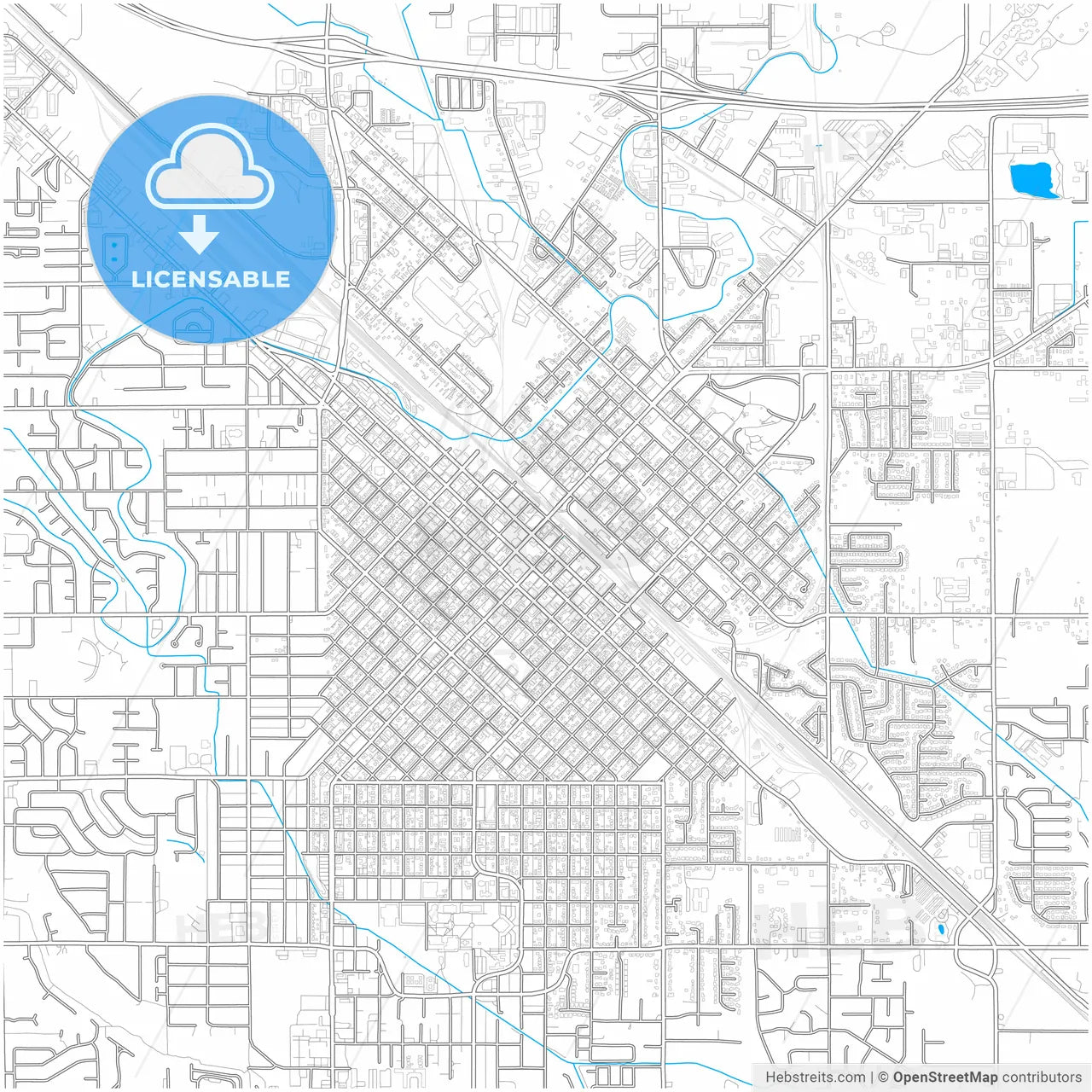 Nampa, Idaho, United States, city map with high resolution roads.