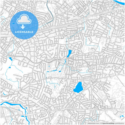 Newton, Massachusetts, United States, city map with high resolution roads.