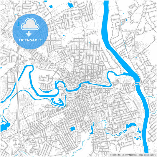 Nashua, New Hampshire, United States, city map with high resolution roads.