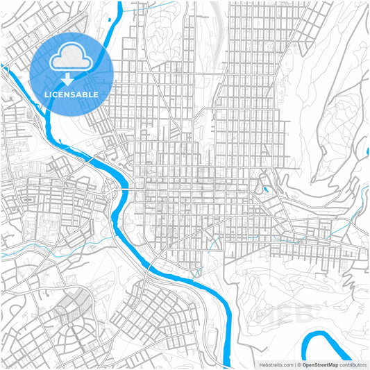 Reading, Pennsylvania, United States, city map with high resolution roads.